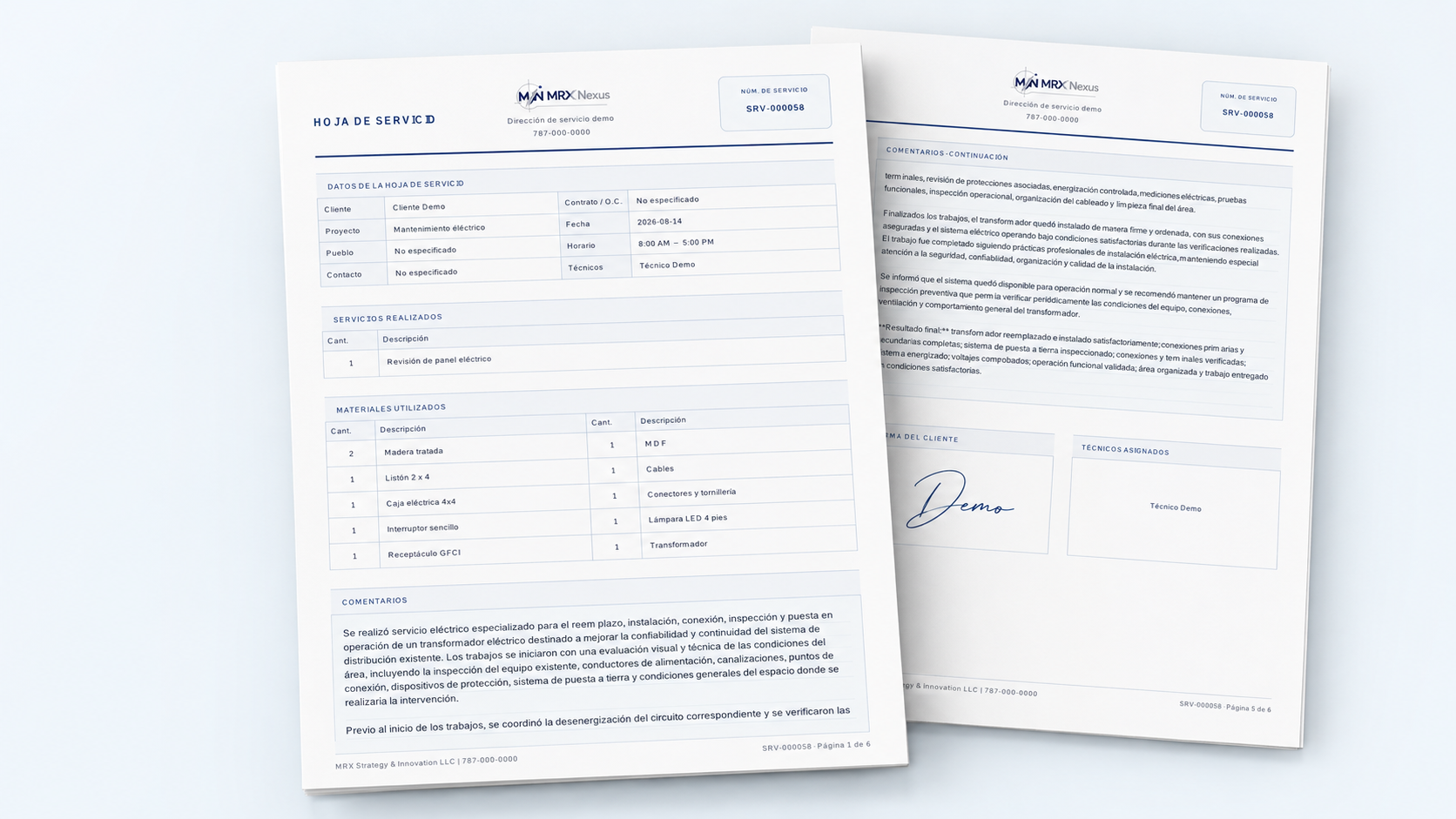 Genere el documento profesional